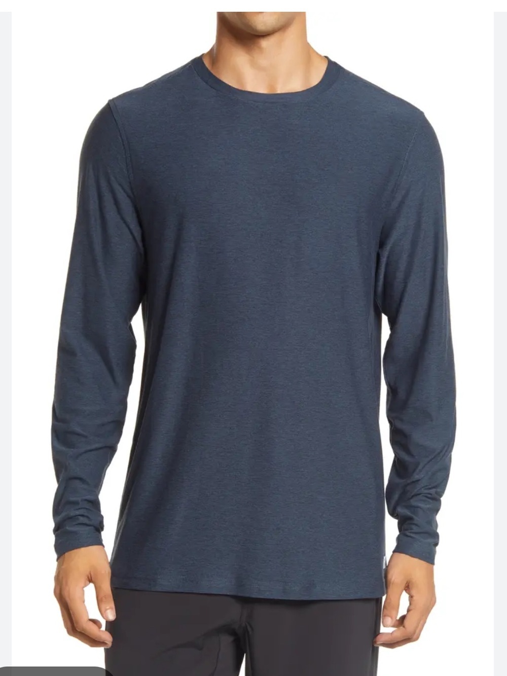 Vuori Men's Stato Tech Tee Long Sleeved Blue Small